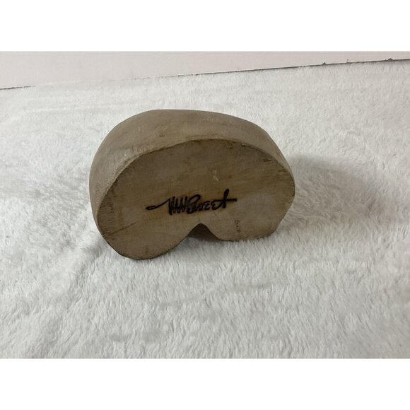 Vintage Folk Art Carved Wood Cat Signed Sweet Made in Thailand primitive - Picture 4 of 7